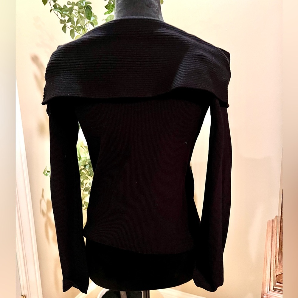 INC off shoulder knit top black - Picture 2 of 3